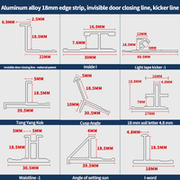 Aluminum alloy 18mm side kicker light, corner light. L-shaped edging, Woodwork clamp. Home decoration metal lines