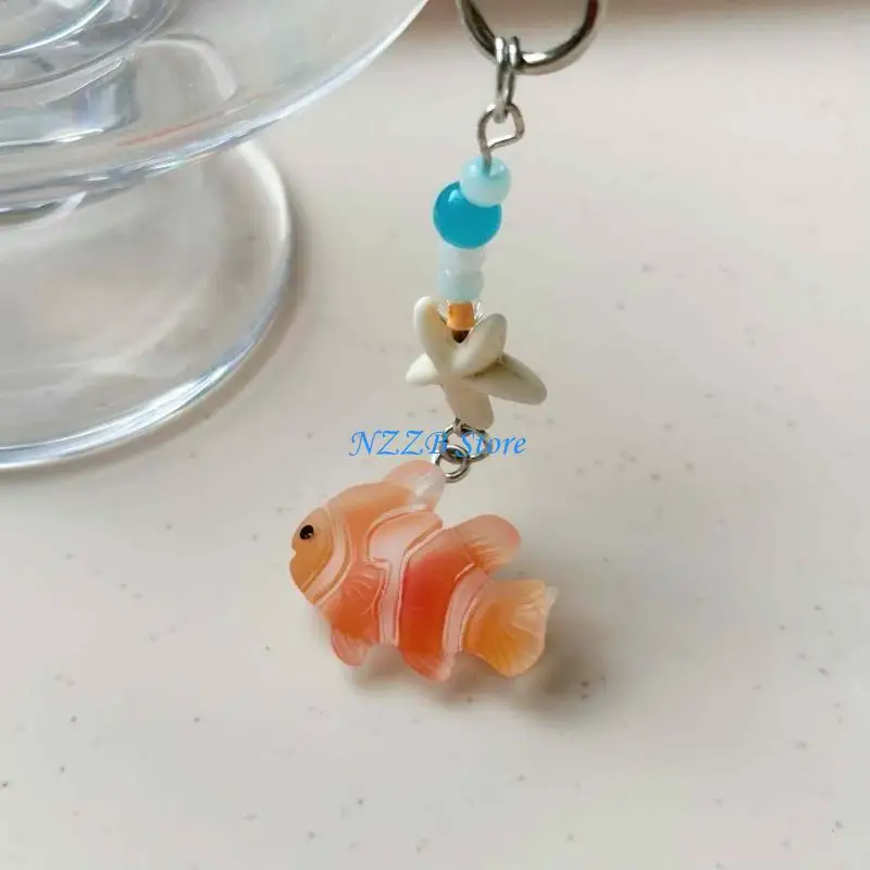 

T21F Fashion Beaded Phone Lanyard Phone Pendant Acrylic Alloy Ornament