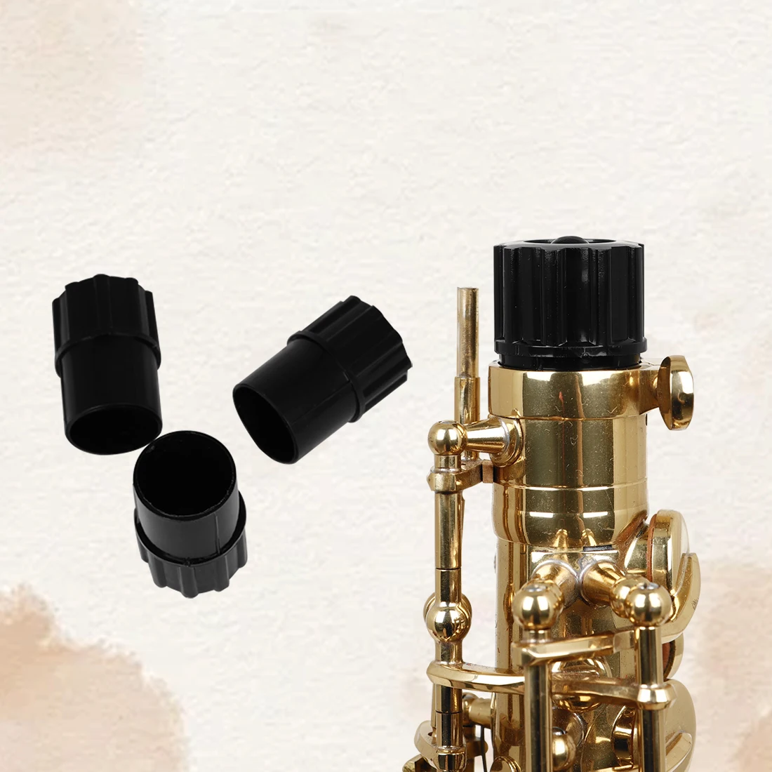 3 pçs alto saxofone final plug abs sax boca final plug com anti-botão colisão portátil alto sax instrumento de sopro acessórios