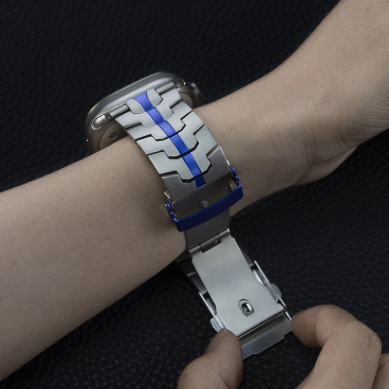 Luxury Stainless Steel Strap For Apple Watch Band 46mm 49mm 44mm 45mm Metal Link Bracelet Correa For IWatch Series Ultra 9 8 7