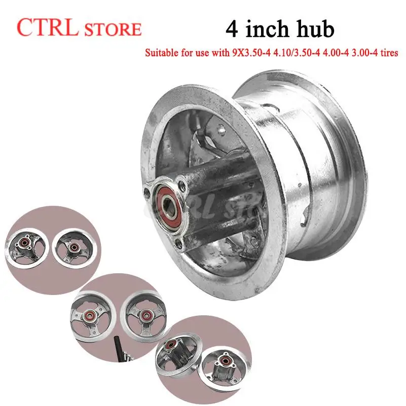 4 Inch 3.00-4 4.10/3.50-4 9x3.50-4 Aluminum Alloy Wheel Rim Hub for Mini Motorcycle Electric Scooter Gas Scooter ATV