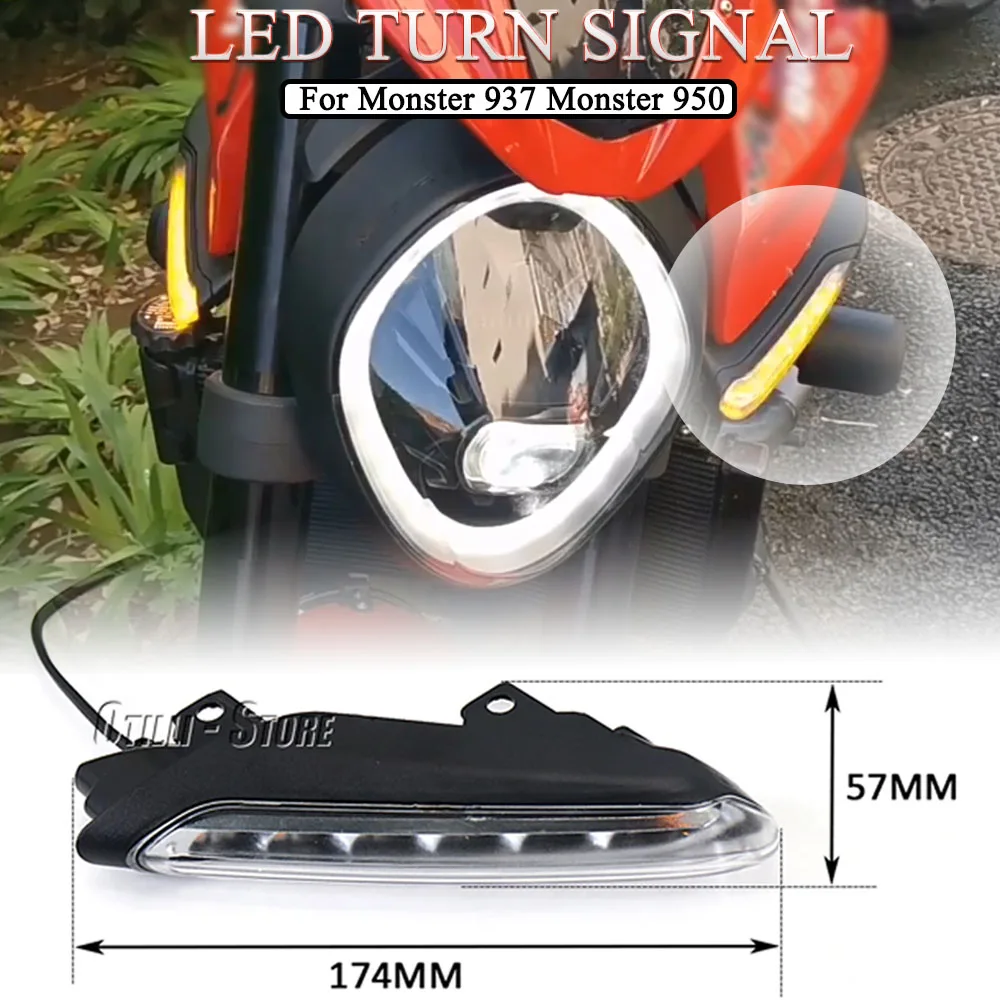 

For DUCATI MONSTER 937 Monster 950 2021 2022 2023 New LED Turn Signal Light Motorcycle Accessories Front Indicator Flasher