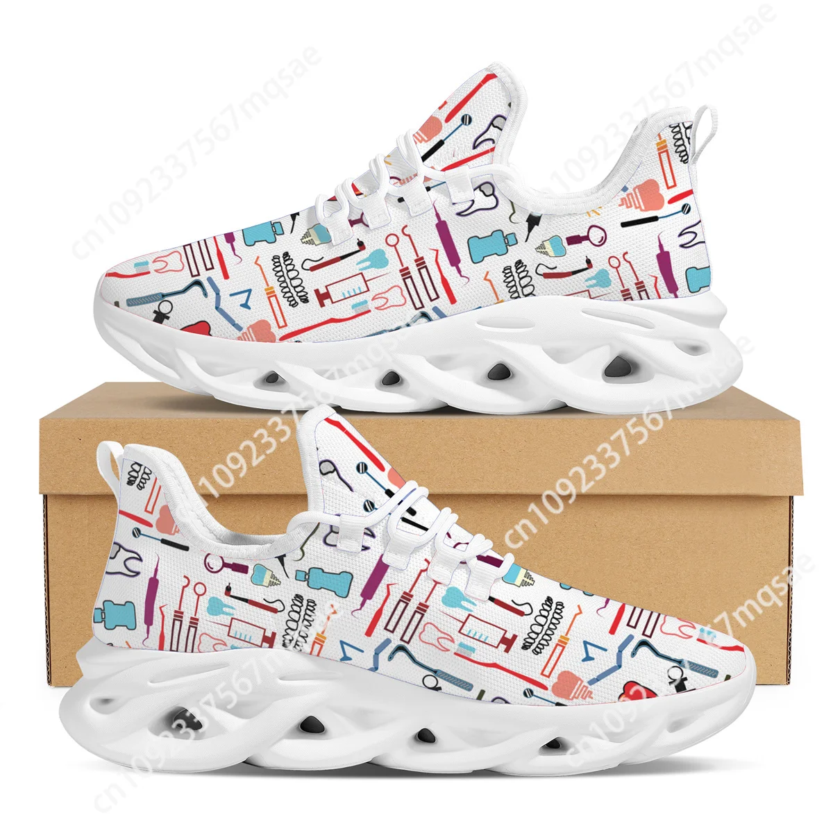 

Doginthehole 3D Dentist Equipment Printing Sneakers Breathable Lightweight Vulcanized Shoes Teen Girls Flat Shoes Footwear