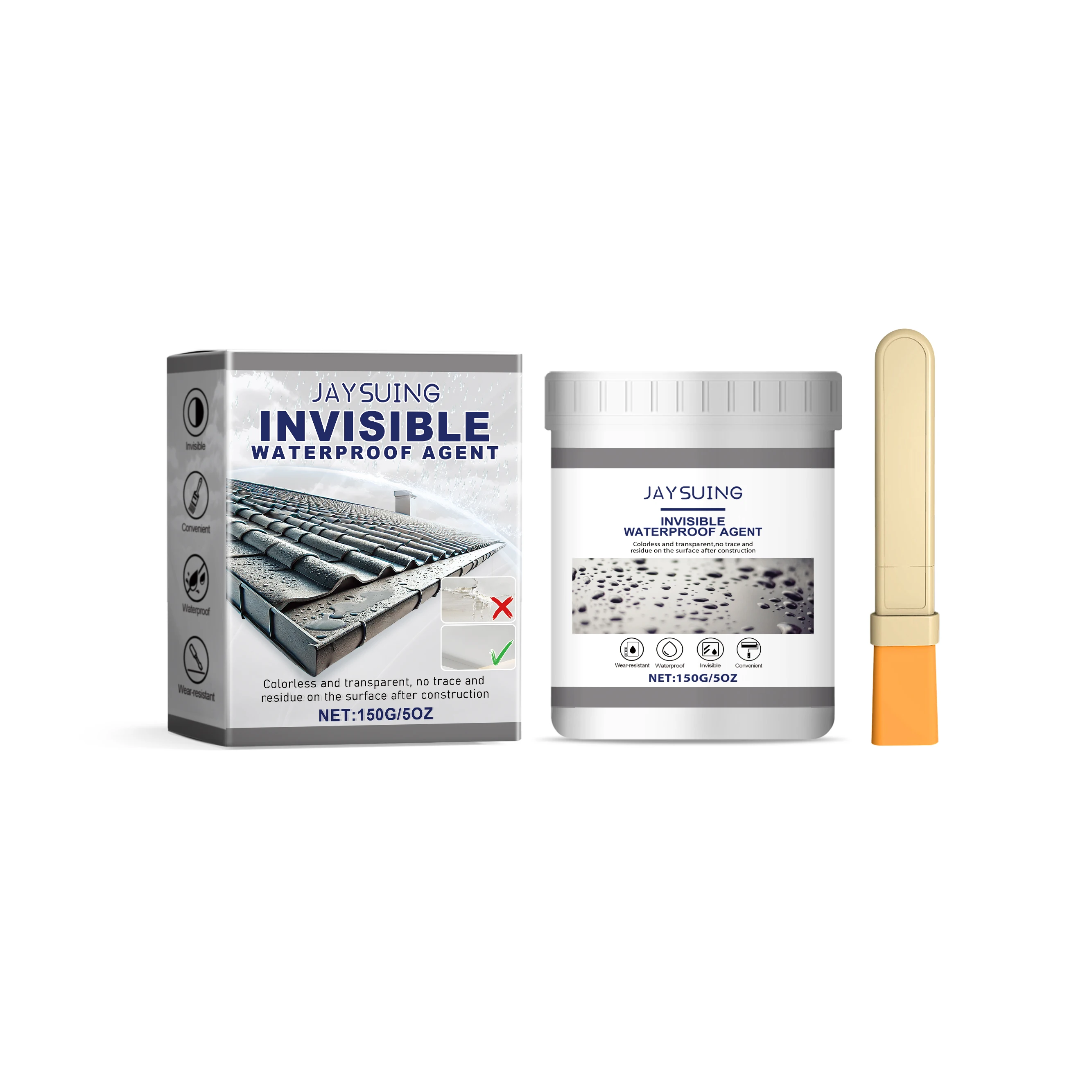 Transparent Waterproof Adhesive, Household Water Resistant Sealant for Floor Tiles, Easy to Apply for Bonding & Moisture Proof