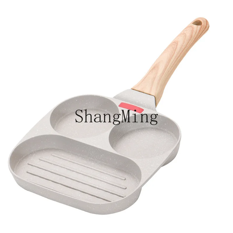 

XH Fried Egg Helper 3-in-1 Fried Pot Non-Stick Breakfast Pot Flat Bottom Egg Burger Pot Household Steak Frying