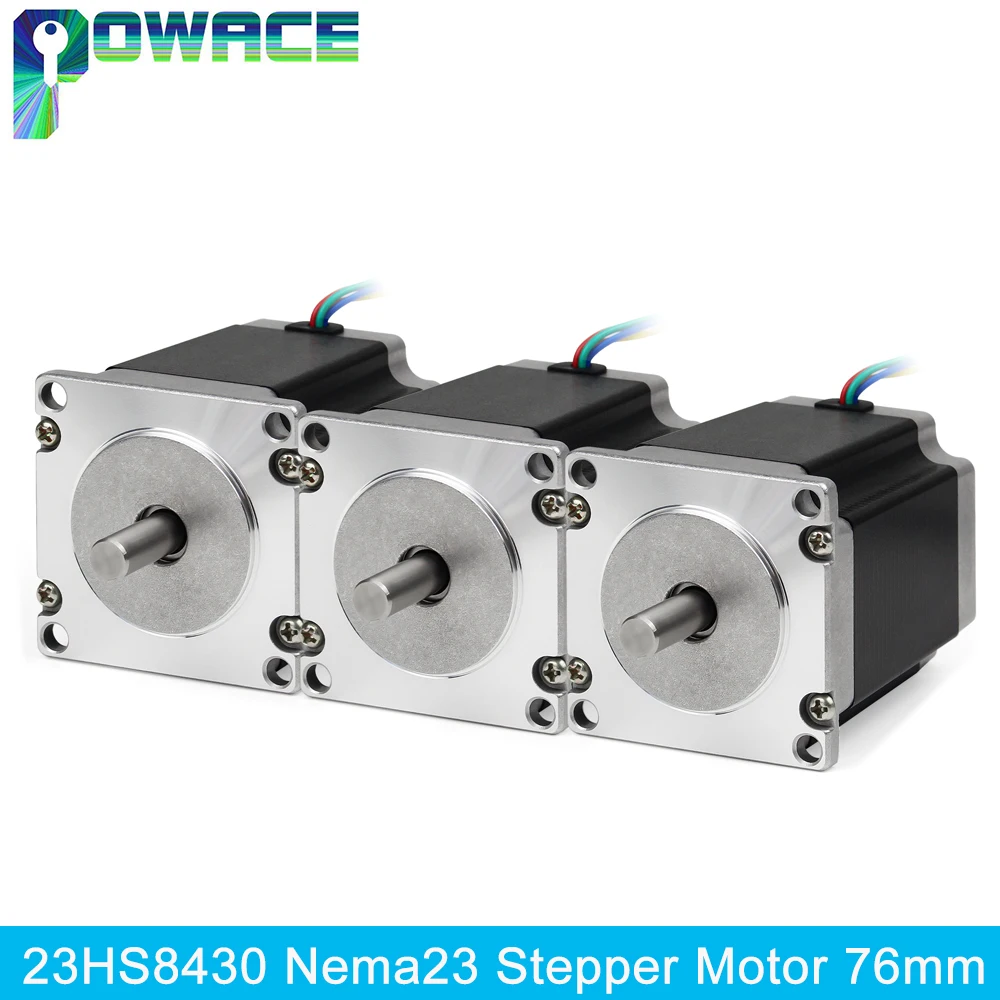 【EU】3/4pcs 23HS8430 8mm Single Shaft Nema23 57 Stepper Motor 76mm 3A 270Oz-in 1.8° Hybrid For CNC Router Milling Machine