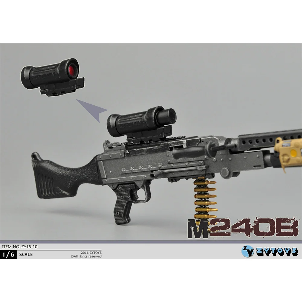 ZYTOYS-Metralladora M240B a escala 1/6, ZY16-9/10 para figura de acción de 12 pulgadas, soldado, arma militar del ejército, regalos en Stock