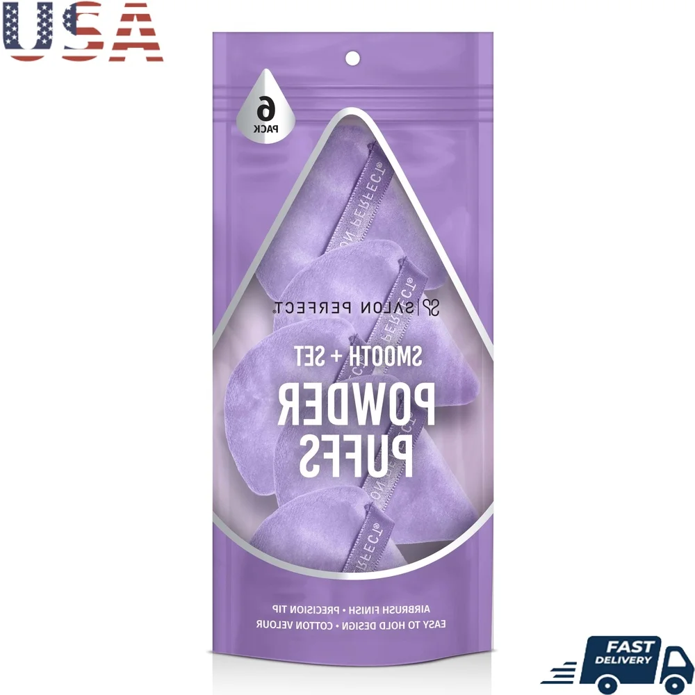 

Гладкие и набор пуховок, аппликаторы для спонжей для макияжа, 6 упаковок, многоразовые, мягкие, хлопковые, велюровые, для аэрографа, прецизионный наконечник, легко держать