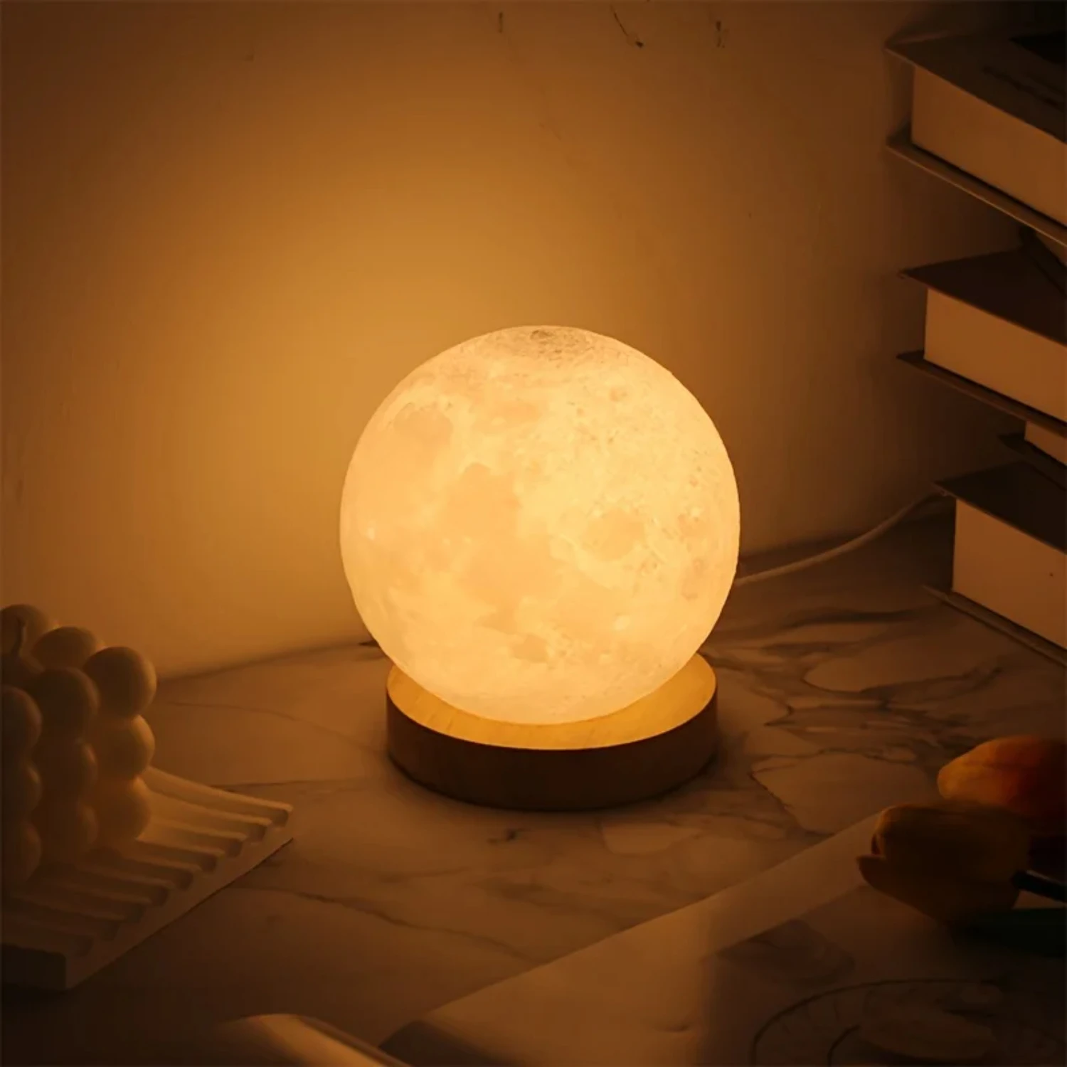 Nieuwe 1Pc Sferische Tafellamp Bedlampje Warm Warm Slaapkamer Nachtlampje Eenvoudige Sfeer Lamp