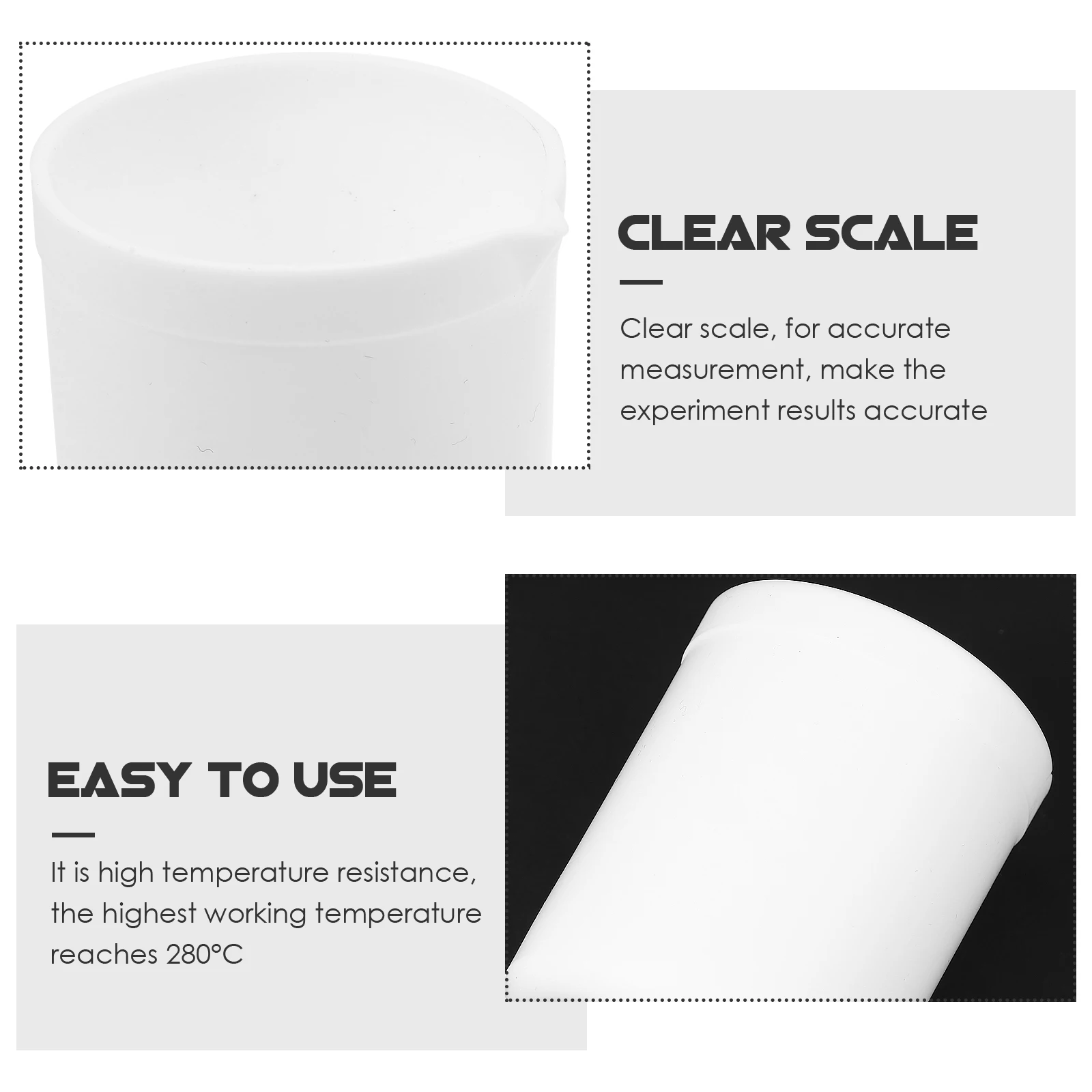 

PTFE Beaker Chemical Measuring Cup Major Large Containers Equipment White Graduated Cups Baby