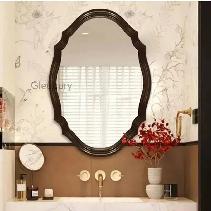 Oval Mirror Funky Irregular Luxury Wall Hanging Bathroom Bedroom Girls Men Aesthetic Mirror Vanity Espelhos Home Decorations