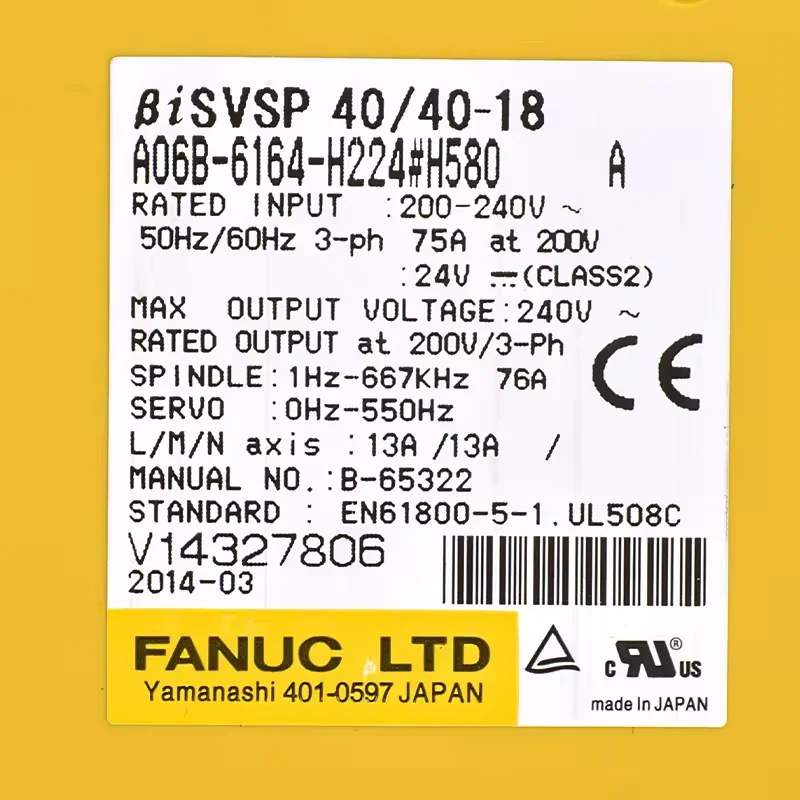 A06B-6164-H224 New Fanuc Servo Drive Spindle Amplifier Module 12 Months Warranty A06B 6164 H224