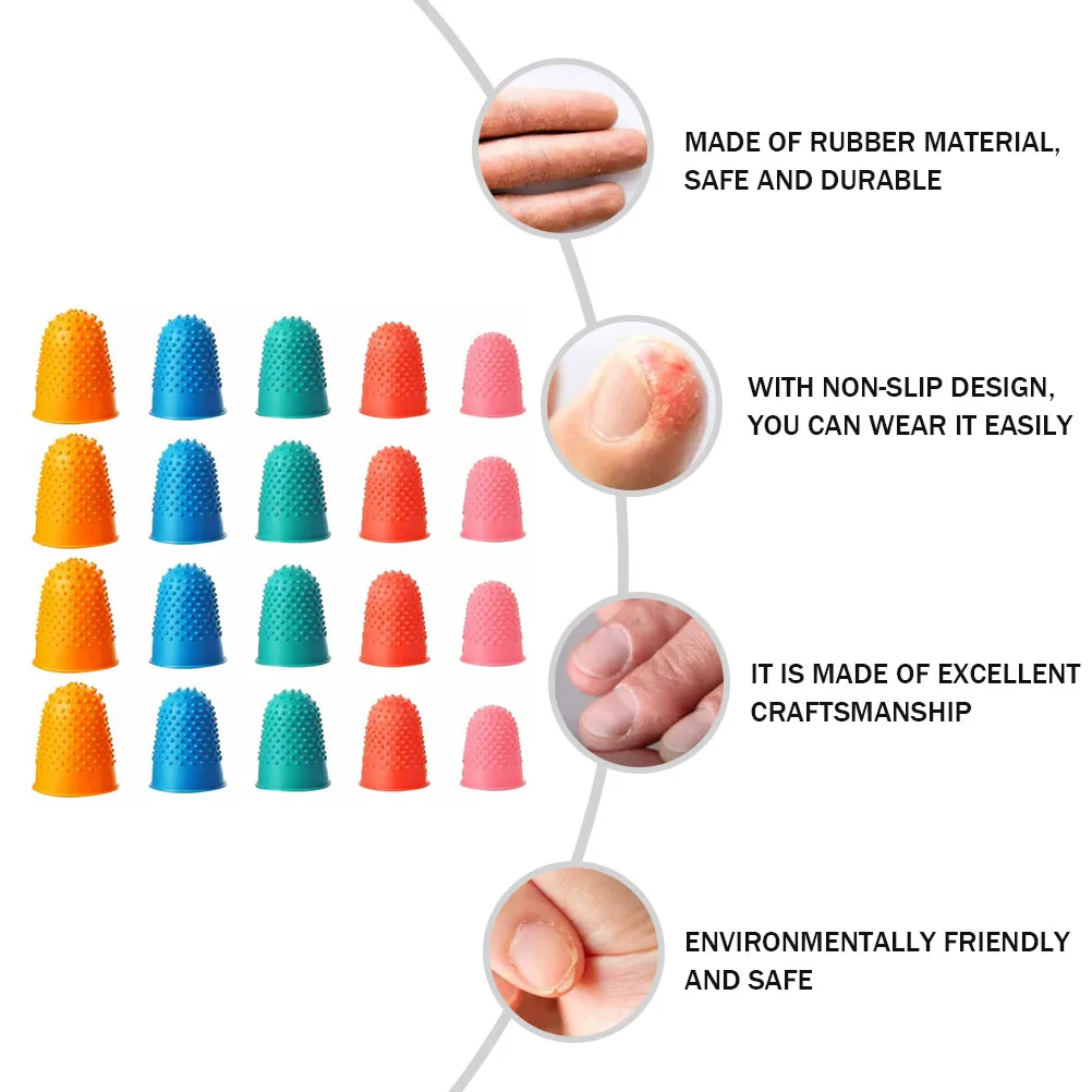 

20Pcs Elastic Finger Caps Anti-Scald Long-Lasting Wear Resistant Finger Sleeves Thumb Protector Thumb Caps