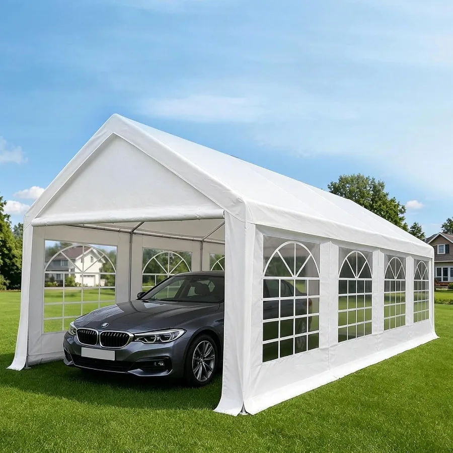 Carport 13x26 Feet Heavy Duty Car Shelter Reinforced Steel Frame Car Tent