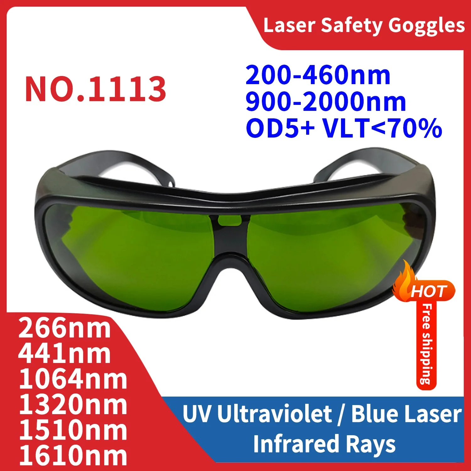 IPL Laser Safety Glasses 200nm-2000nm Protective Goggles for Laser Hair Removal and Cosmetology Operators with Eye Protection