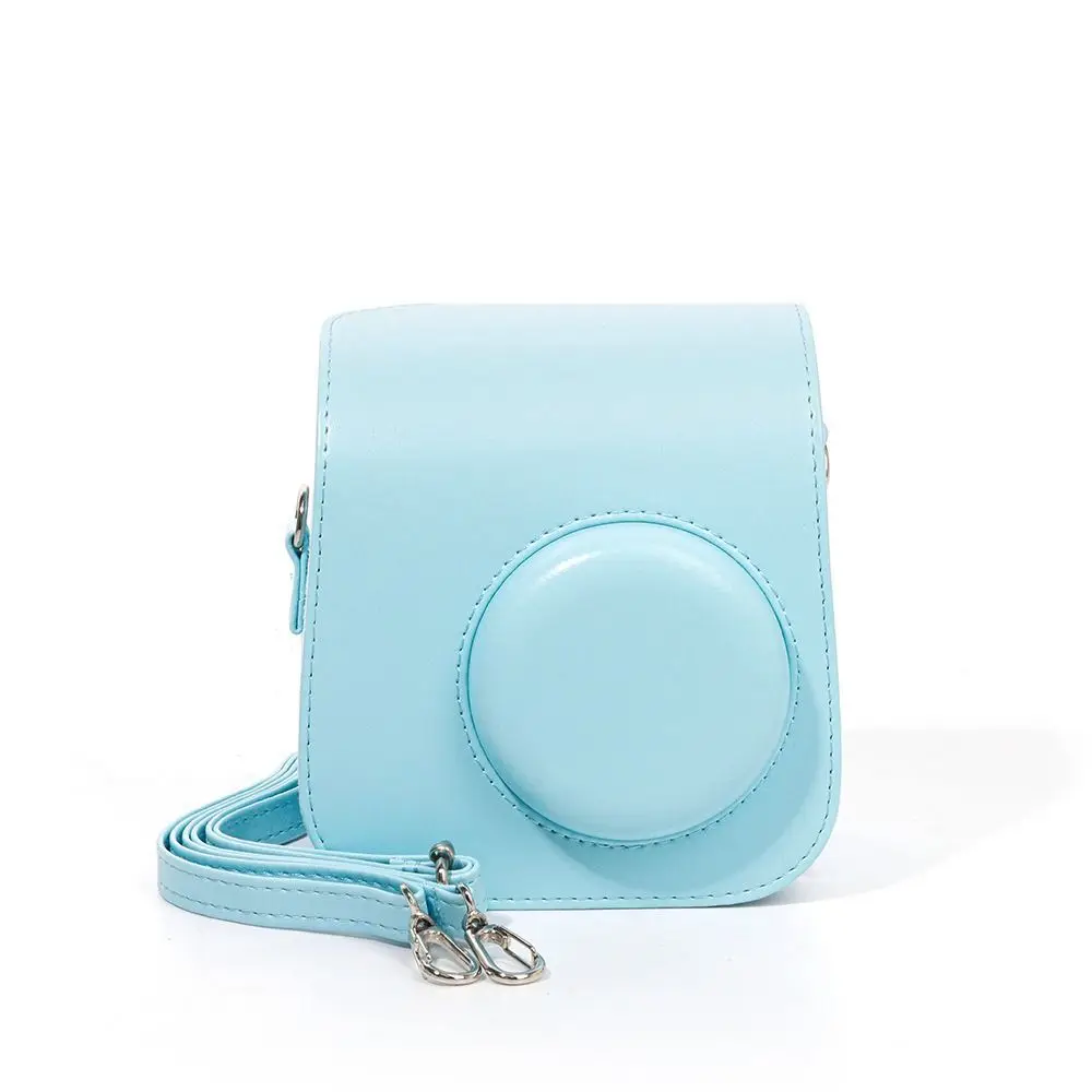 with Shoulder Strap Instant Camera Case Travel PU Leather Protective Cover Soft Shockproof for Fujifilm Instax mini SE/7+