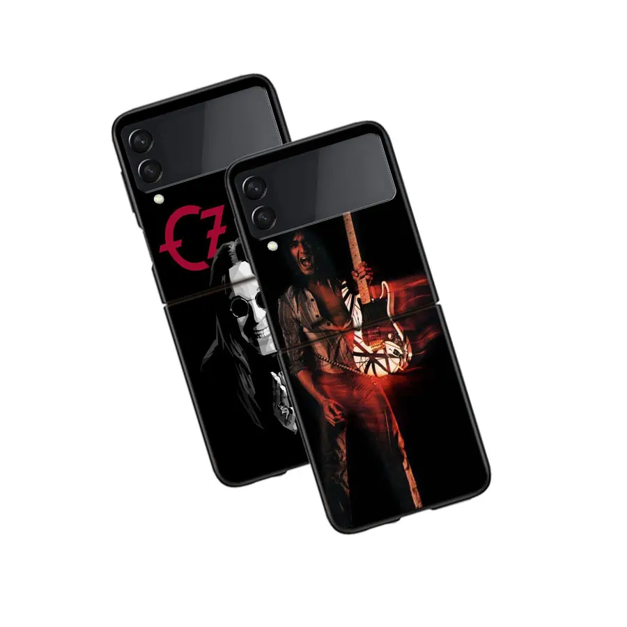 Eddie Van Halen Graphic Guitar Case Case for Samsung Z Flip 6 5 4 3 5G Black Hard Cell Phone Galaxy Cover Z Flip 5 4 3 Funda