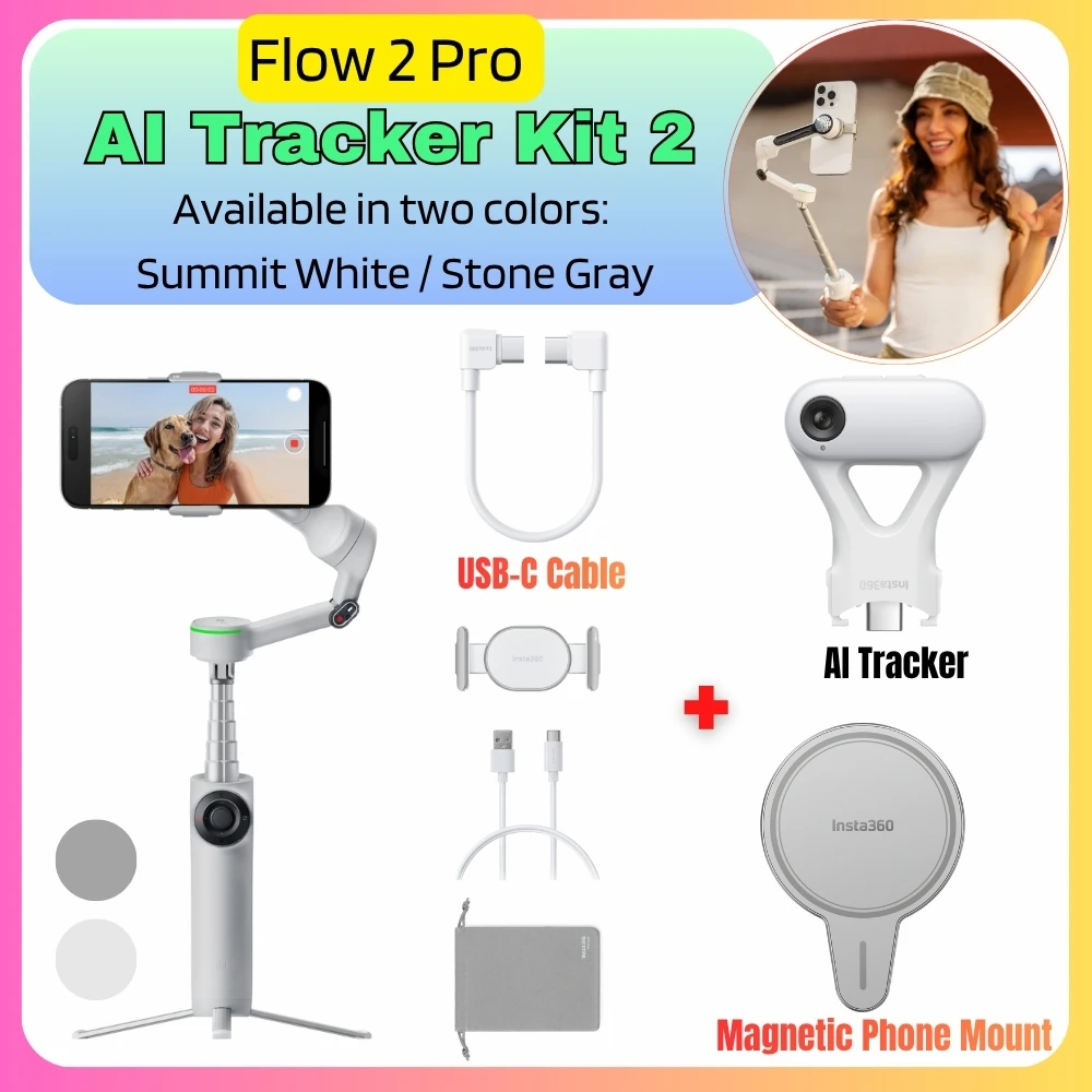 Insta360 Flow 2 Pro or Flow 2 Handheld Gimbal Stabilizer AI