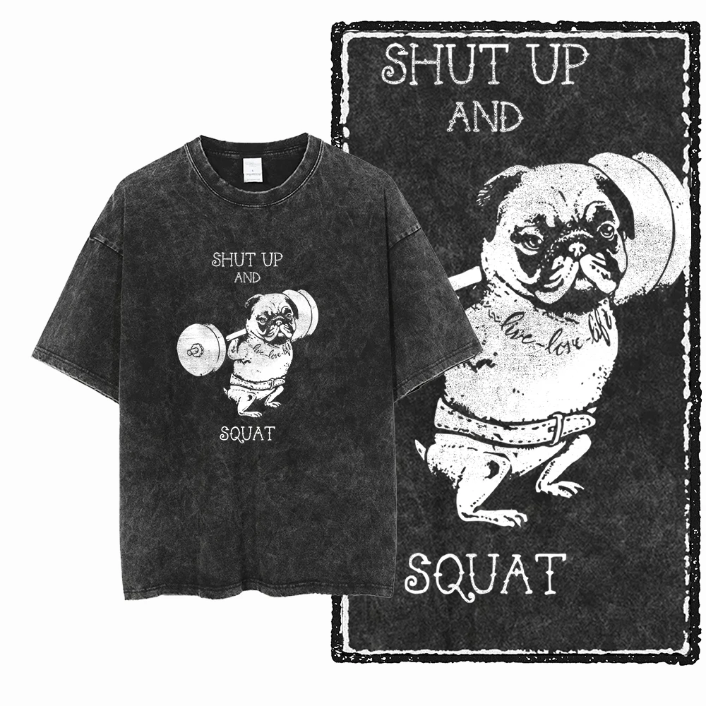 

YG BODY BUILDING Printed Cotton Acid Washed Graphic Unisex T Shirt Cool CROSSFIT Streetwear Men Tshirts Big Size Tee for men