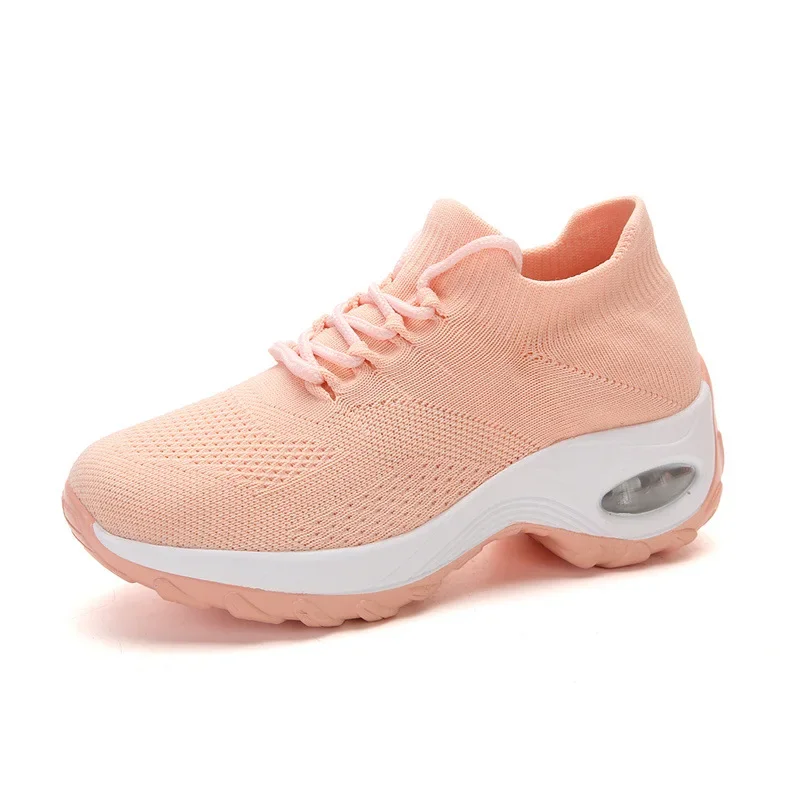 Large Lightweight Women's Shoes Elevated Shoes One Step Stretch Casual   Cushioned Lightweight Shoes