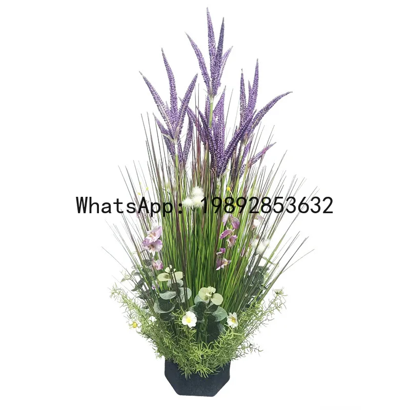 

Xl artificial green plant lavender potted plant sunny grass reed grass mix artificial flower decoration two pots