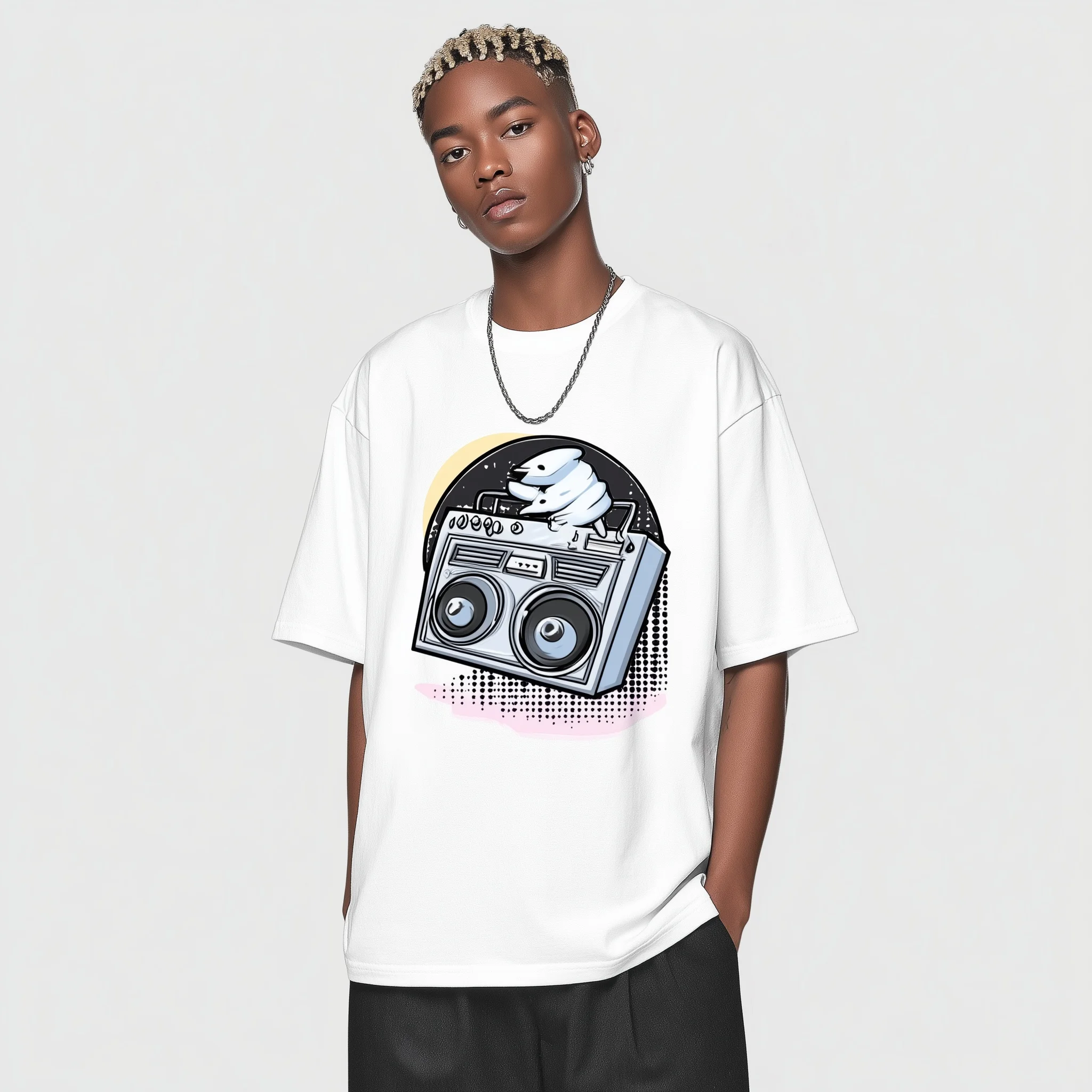 

Teevo Men's Short Sleeve T-Shirt Cityscape Sunset Graphic Print Casual Daily Wear