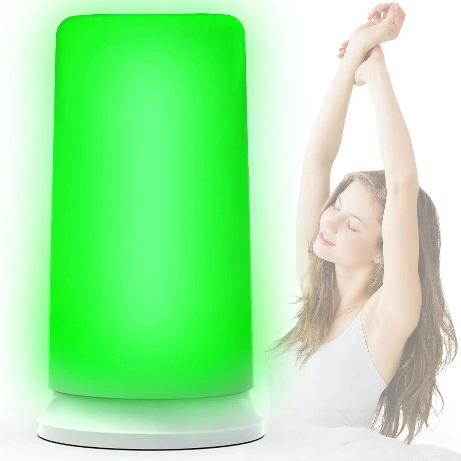 Narrowband SAD Light Therapy Device  520nm Green Light Therapy Lamp 10000 Lux 0.5W High Power LED Beads Warm White 3000K Dual Mode Night Light Touch Control for Sleep Aid Migraine Relief Anxiety Stress Relief Photophobia Headaches Mood Improvement