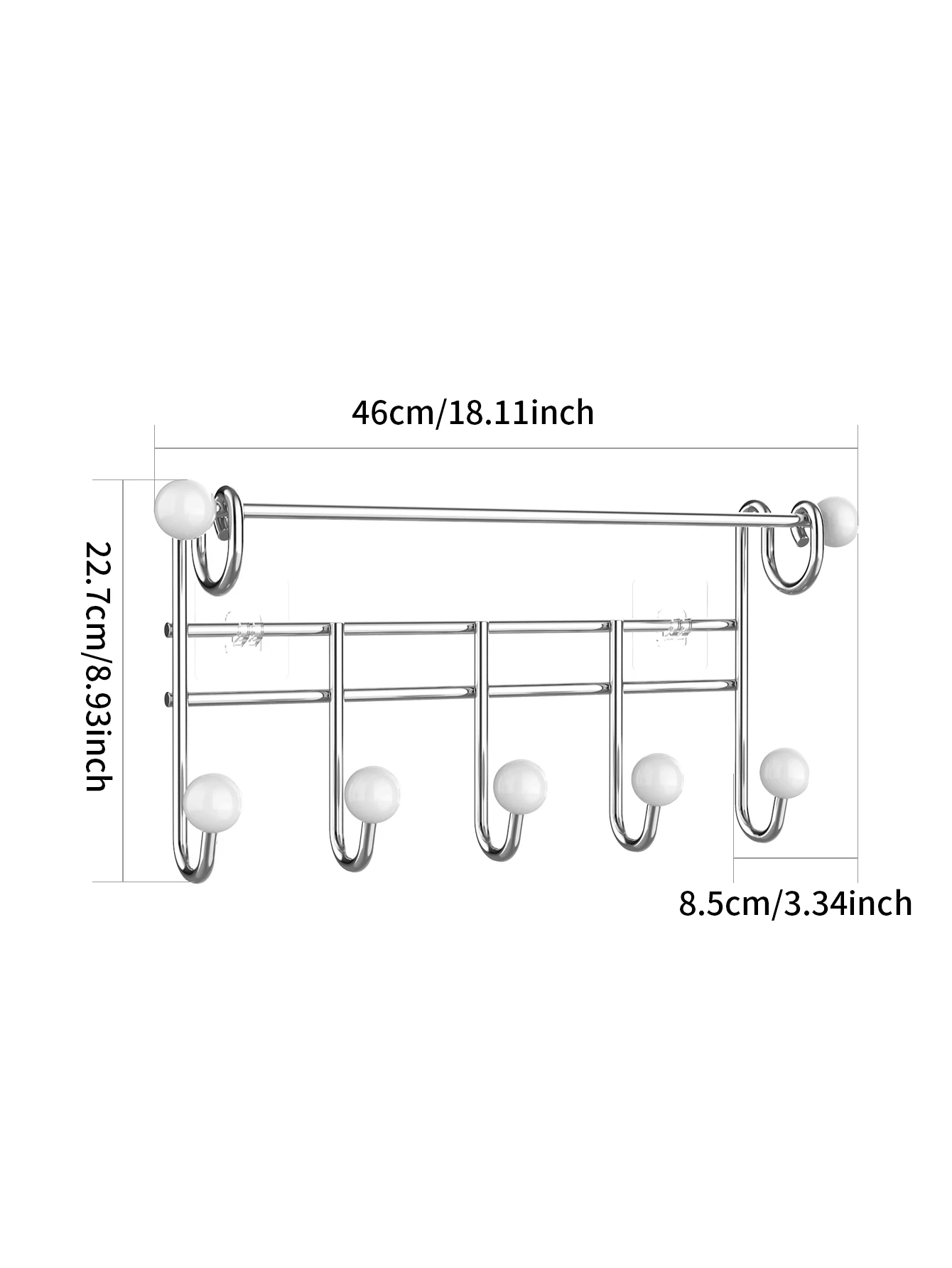 Behind the door hanging clothes hook Iron double row hook clothes behind the door hanging wall wall hanging no punch hangers