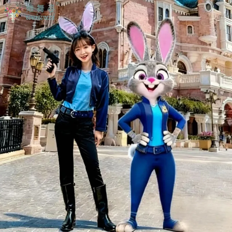 

Adult Women Halloween Brave Judy Hopps Police Uniform Cute Cosplay Costume Easter Carnival Dress Up Themed Party Fantasy Outfit