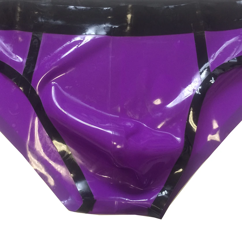 Sexy Latex Panties Men Lingeries Rubber Shorts Handmade Briefs RLPM076