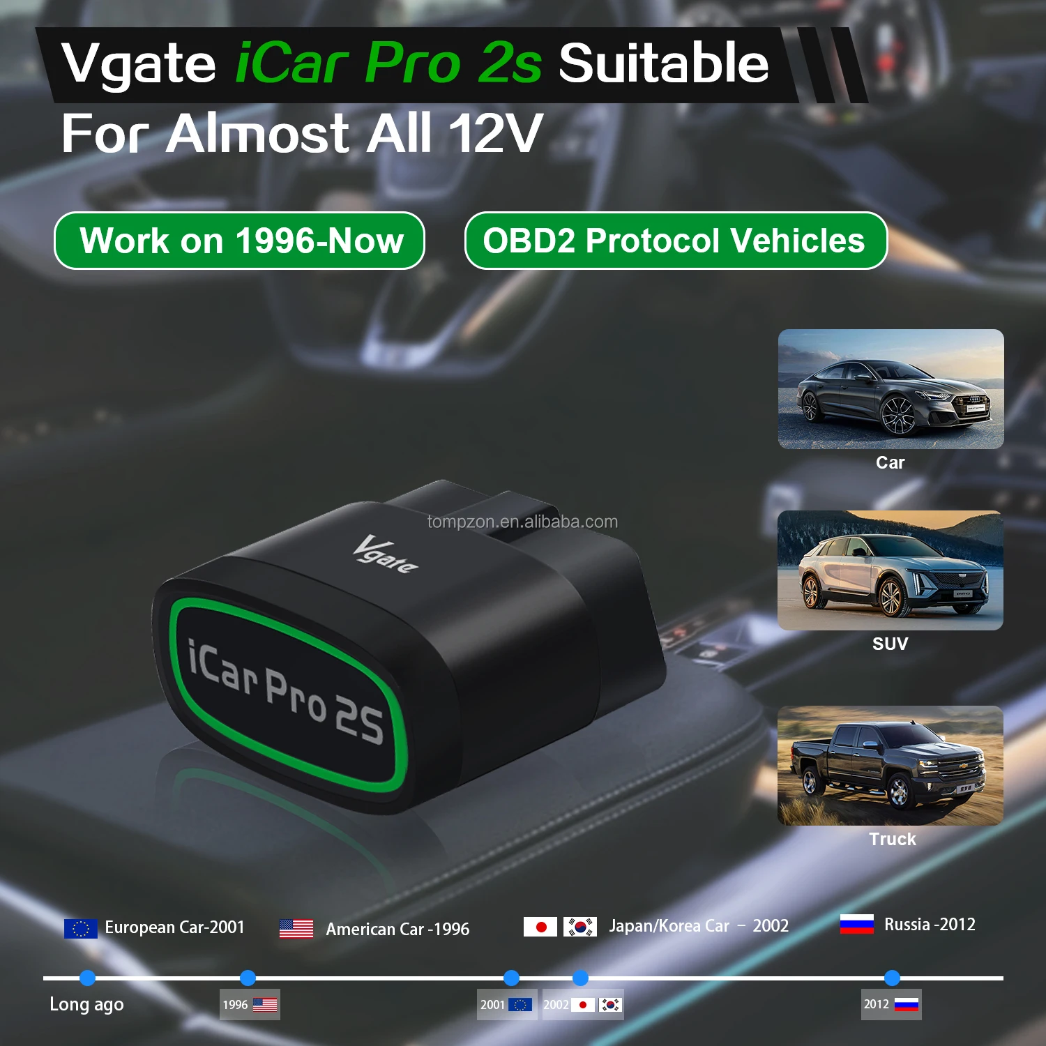 hot sale Vgate ICar Pro 2S Bluetooth5.2 OBD2 Code Reader for Android/ IOS Car Diagnostic Tool Scanner for Windows 100% Original