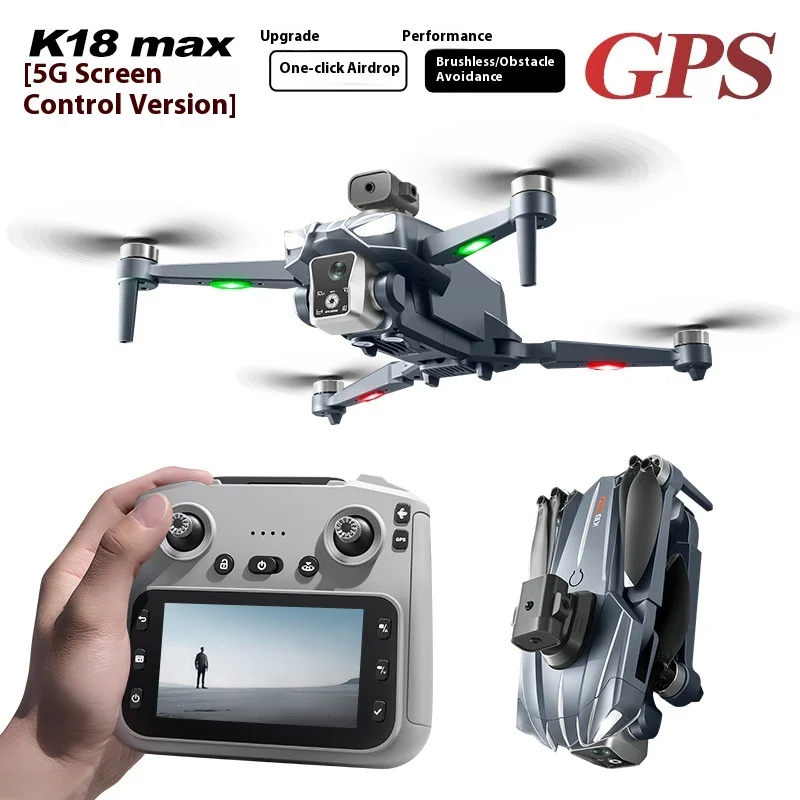 Drone HOT K18 Max dengan Remote Control, Fotografi Udara HD, Motor Brushless, Penentuan Posisi GPS, Penghindaran Rintangan untuk Penggunaan Luar Ruangan