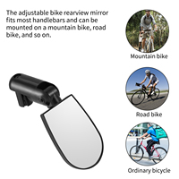 2pcs Bike Rearview Mirror Handlebar End Mounted Adjustable Rear View Glass Mirror Bicycle Accessories, Red