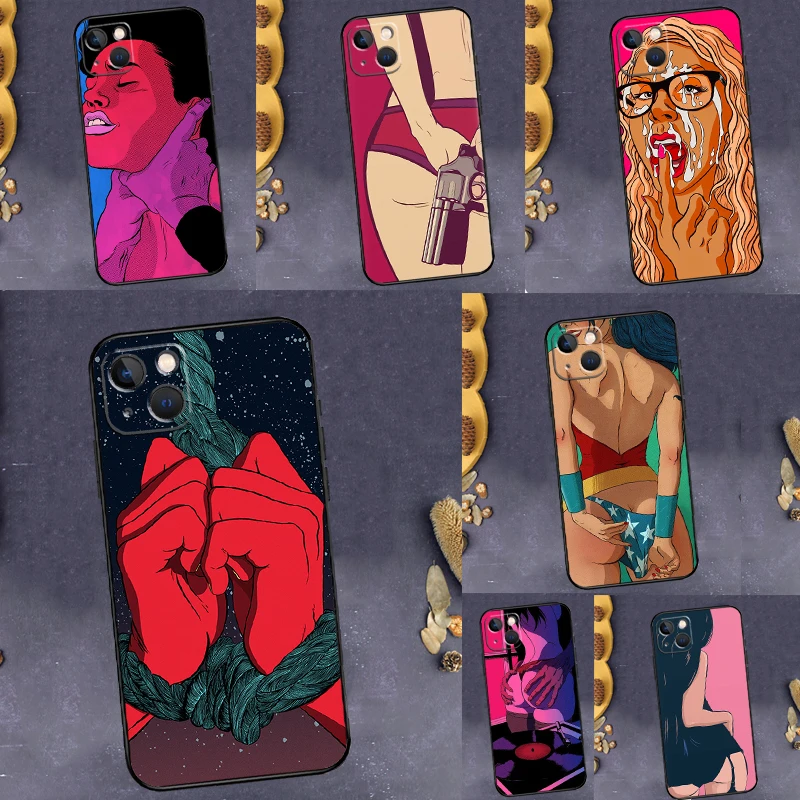 مثير الساخن الفتيات الشفاه الوردي بيكيني القضية لهواوي نوفا 10 9 SE 8i 11i 12i 12s Y60 Y70 Y90 Y72 Y73 Y61 Y91 P60 Pro P30 P40 لايت #1