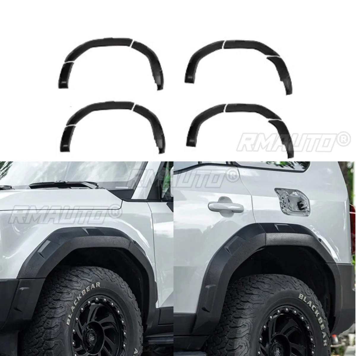 

For Toyota Prado LC250 2024 Body Kit Fender Mudguard Flap Splash Arches Trim Molding Exterior Car Wheel Eyebrow Car Accessories