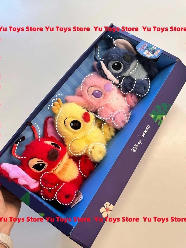 متوفر في المخزون Miniso Disney Stitch Ruben Angel Leroy مجموعة دمى قطيفة على شكل شخصية أنيمي مجموعة هدايا زينة لعبة قطيفة لطيفة #6