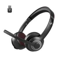 JIAMQISHI EH02U Auriculares inalámbricos con Bluetooth ANC micrófono para trabajo ordenador auriculares USB Dongle micrófono silencioso para MacBook auriculares teléfono