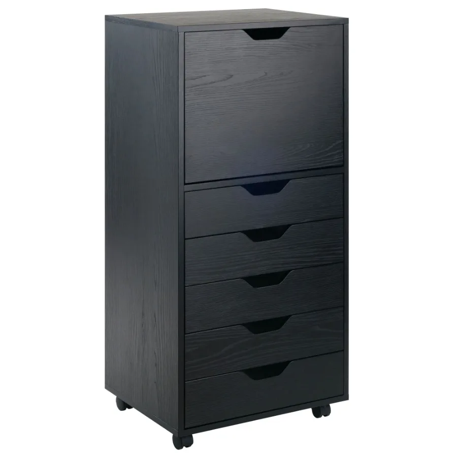 

Halifax Tall Storage Cabinet; 5Drawer; Black