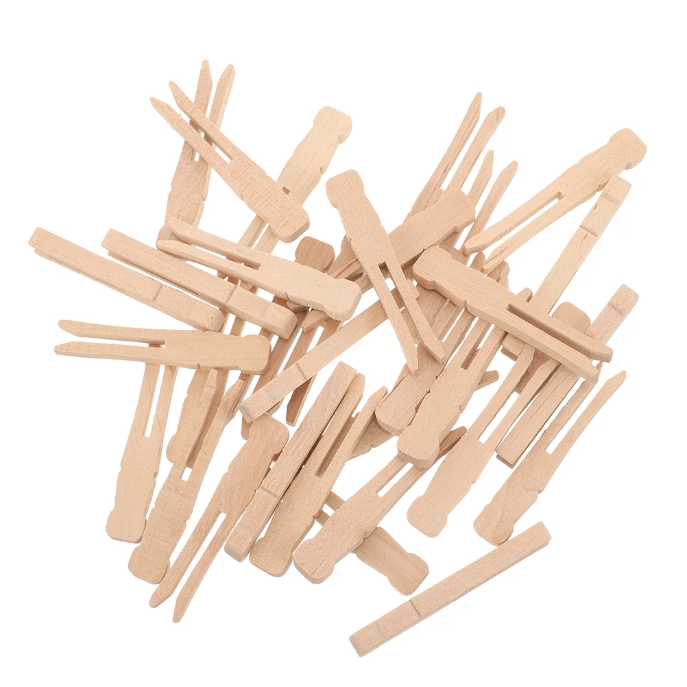 

50 Pcs Wooden Clothespins Laundry Clothesline Clip Old-fashioned Big Pegs Heavy Duty Mini Large Clips