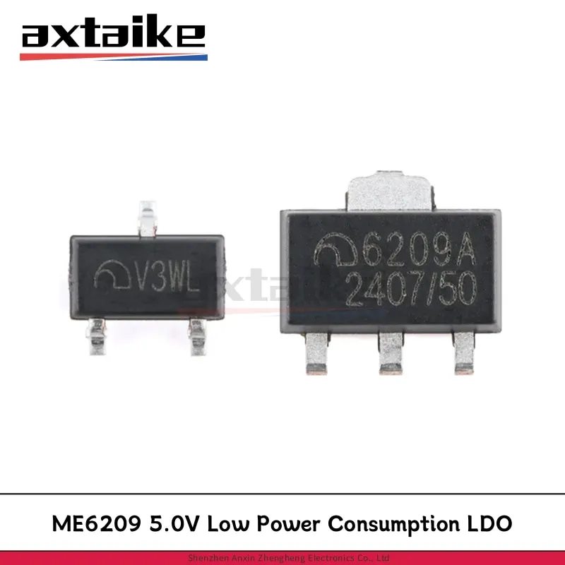 20PCS ME6209A50M3G V3** SOT23 ME6209A50PG 6209A SOT89 5V 5.0V 2% 18V 250mA Low Power Consumption LDO ME6209 SMD Chip Transistors