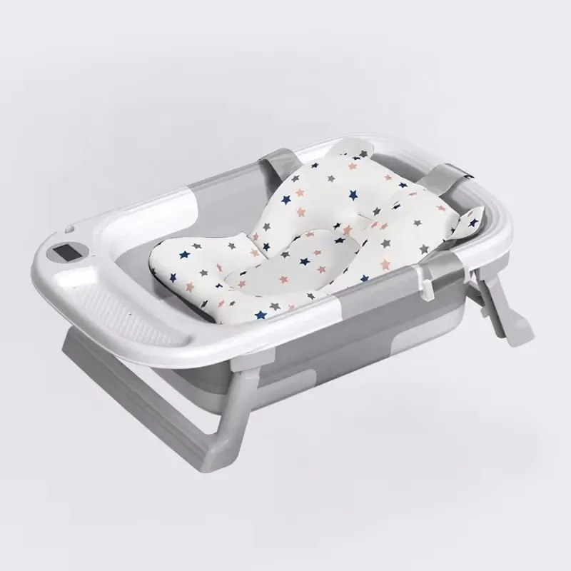 Foldable Children Bathtub Plastic Newborn Tub with Thermometer Set for Baby Bathing