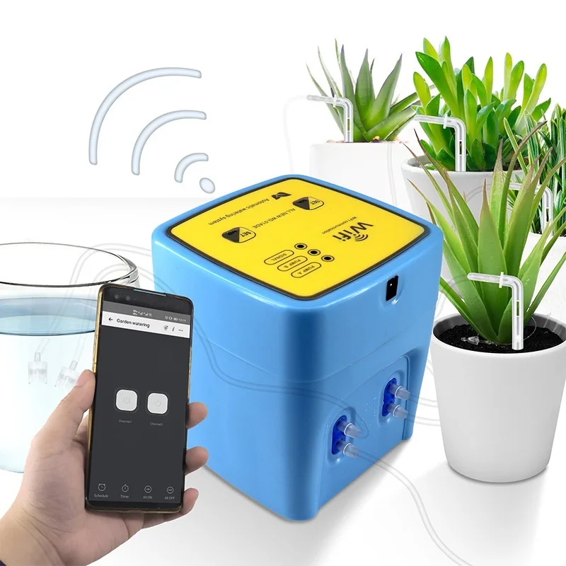 Top Automatic Watering System Double Pump WiFi Controlled Remotely Mini Drip Irrigation Kit Smart WFi Cultivation Device