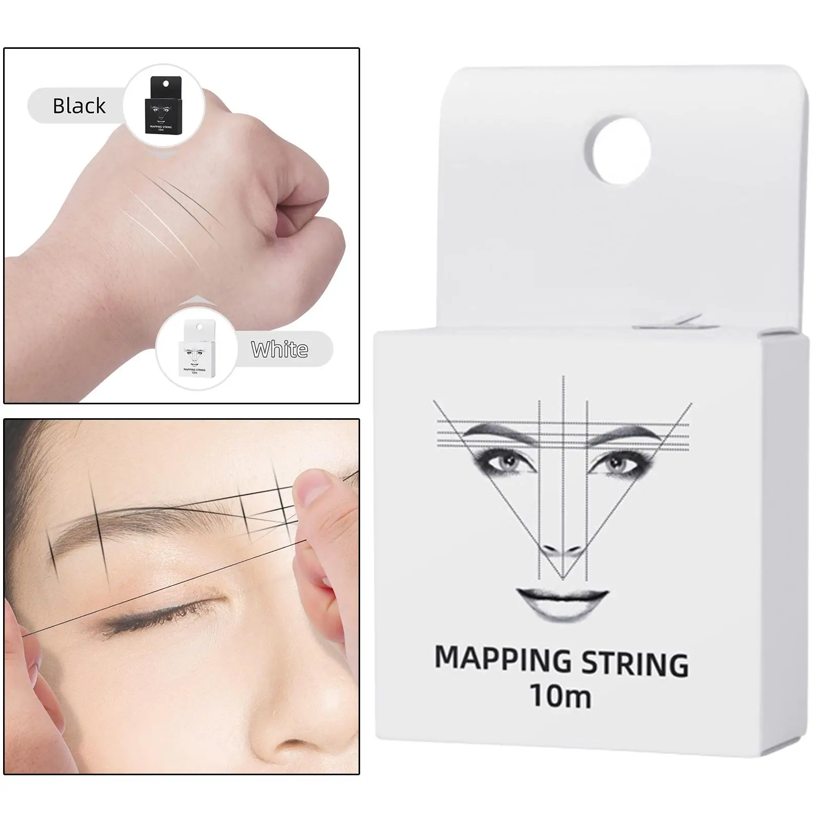 2-4pack 10M Pre-Inked Mapping Strings Measuring Tool for Microblading Eyebrow