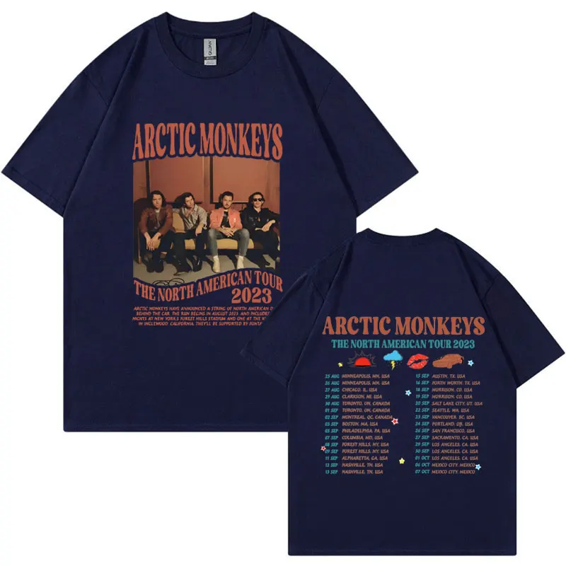 Rock Band Arctic Monkeys Music Concert Tour T Shirt for Men Women Vintage Hip Hop Punk T-shirt Fashion Oversized Tees Streetwear