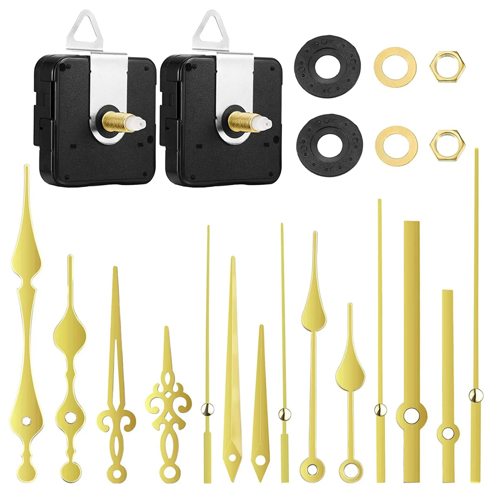 A61K 2Pcs 20mm Clock Movement Mechanism Quartz Diy Clock Movement with 5 Gold Pairs of Hands Clock Repair Parts Replacement