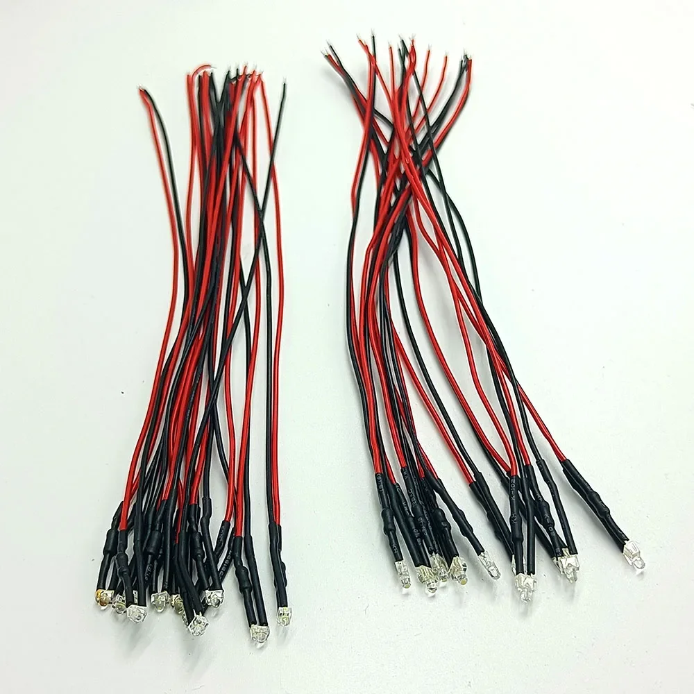 20pcs 3V-12V 1.8mm 2mm LED Red/Green/Blue/Yellow/UV/Orange/Pink/Warm/White/Ice Blue/RGB Pre-Wired Light Emitting Diodes