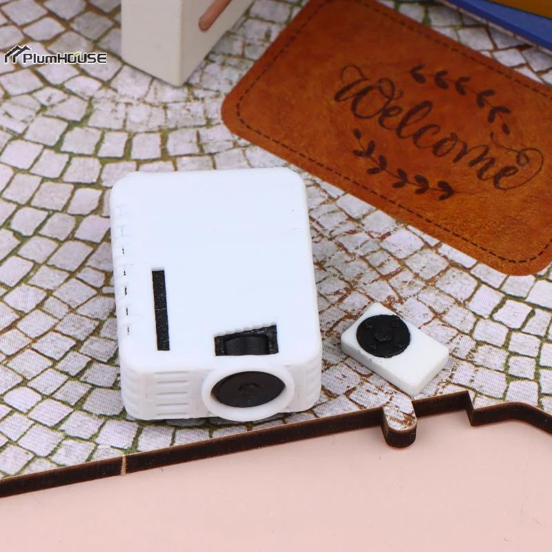 Miniature Simulation Projector Ornaments With Remote Controller 1/12 Dollhouse Mini Projector Model Micro Scene Decoration Toys