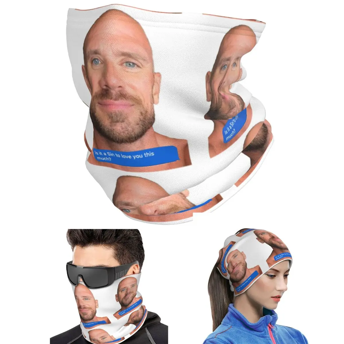 Johnny Sins Flirty Text Bubble Bandana Neck Gaiter Printed Face Scarf Running Cycling Scarf For Men Women Adult Winter