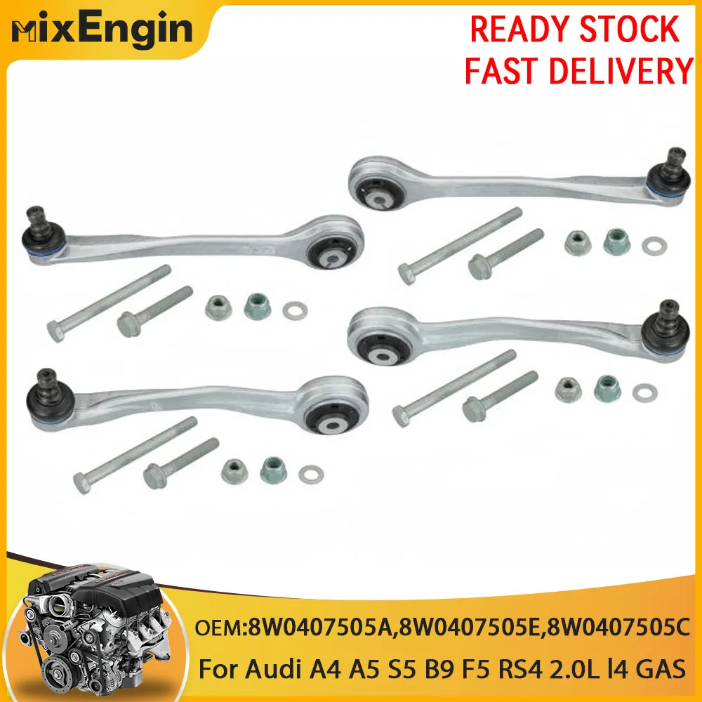 4PCS Front Upper Control Arms Kit For Audi A4 A5 S5 B9 F5 RS4 Quattro allroad 2.0L l4 GAS 2015-2022