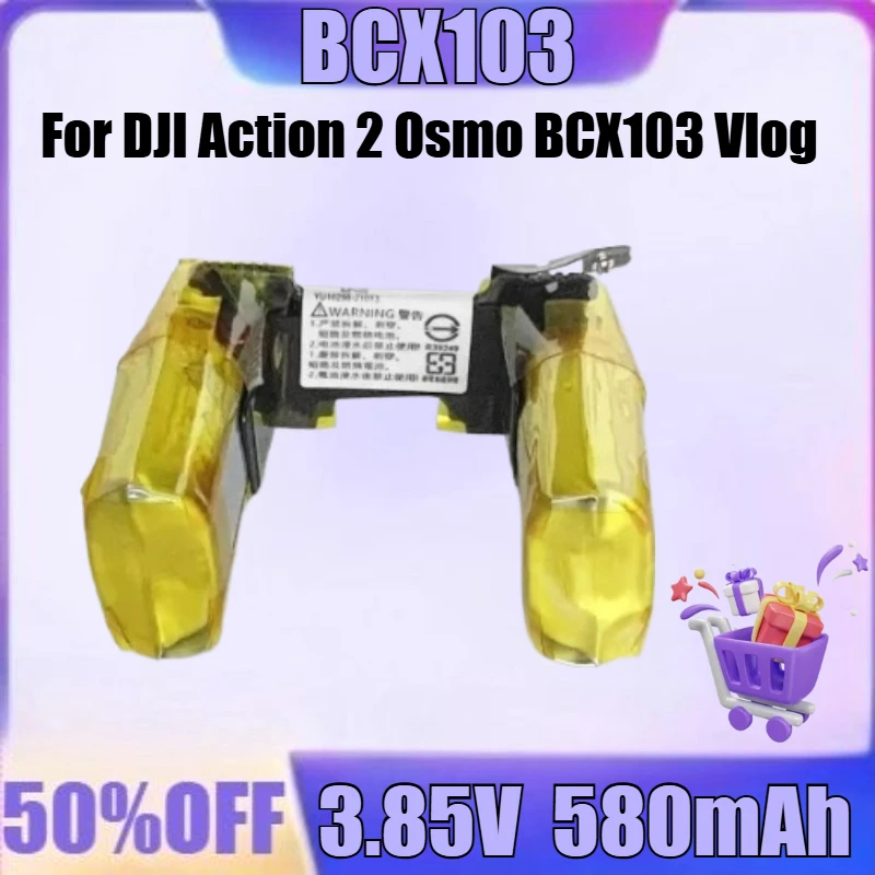 

New BCX103 3.85V 580mAh High Quality Battery for DJI Action 2 Osmo BCX103 Vlog 3.85V/580mAh Camera Battery